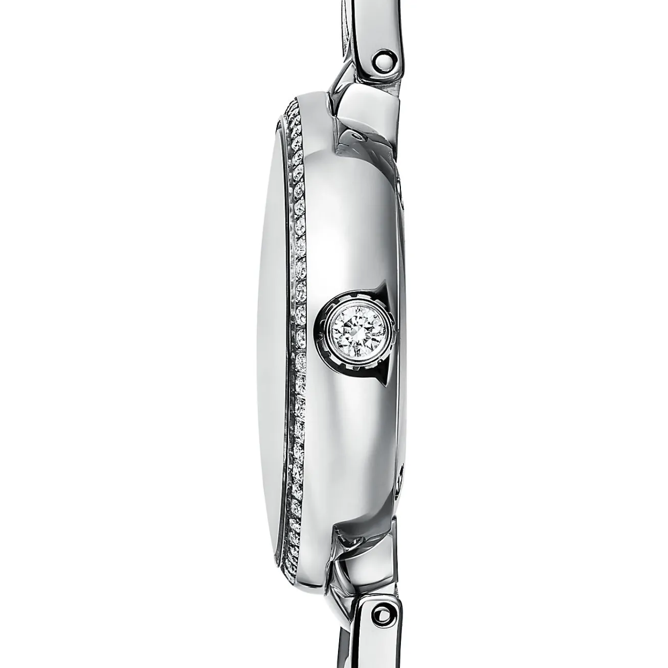Tiffany & Co. Atlas® 24 mm watch in stainless steel with diamonds and a pavé diamond dial. | ^Women Fine Watches|Women’s Watches