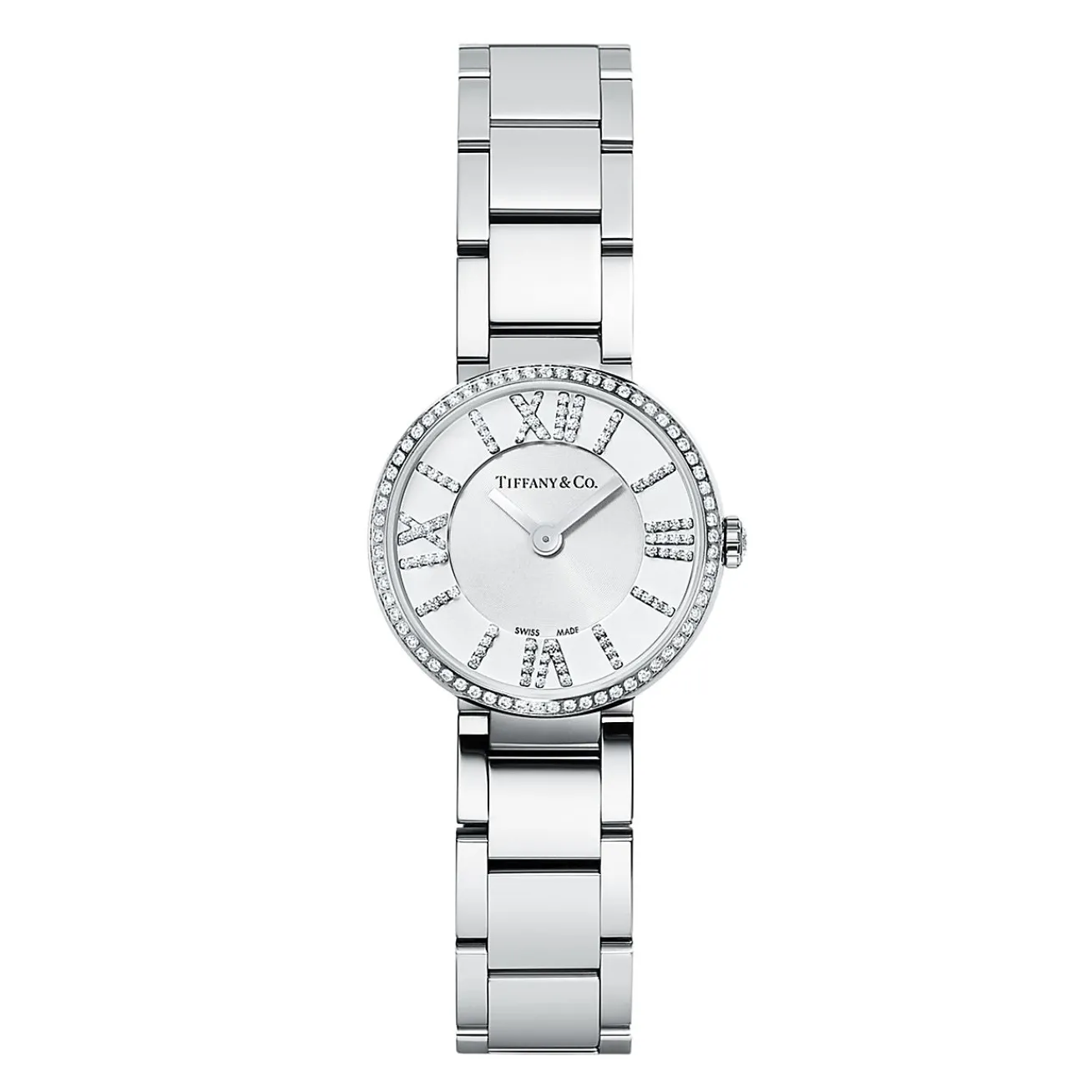 Tiffany & Co. Atlas® 2-Hand 24 mm women's watch in stainless steel with diamonds. | ^Women Business Gifts|Women’s Watches