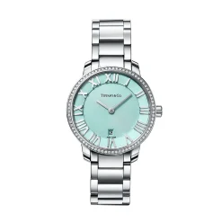 Tiffany & Co. Atlas® 2-Hand 31 mm women's watch in stainless steel with diamonds. | ^Women Fine Watches|Women’s Watches