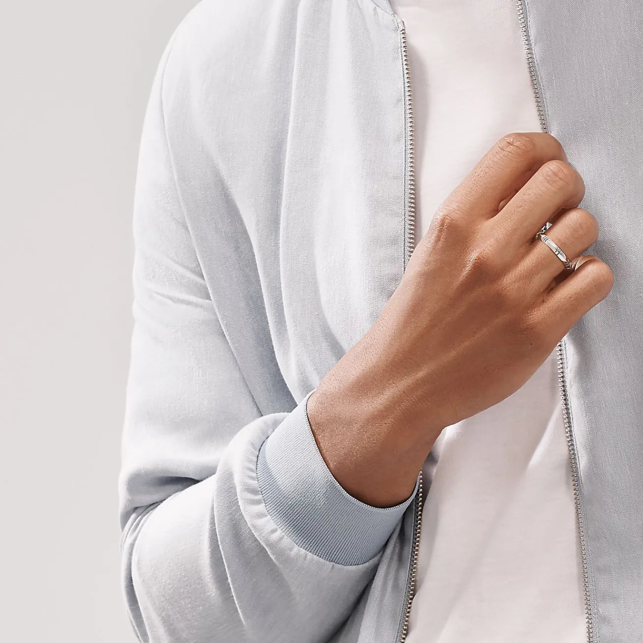 Tiffany & Co. Atlas® X Closed Narrow Ring in White Gold, 3 mm Wide | ^ Rings|Men's Jewelry