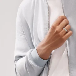 Tiffany & Co. Atlas® X Closed Narrow Ring in White Gold with Diamonds, 4.5 mm Wide | ^ Rings|Men's Jewelry
