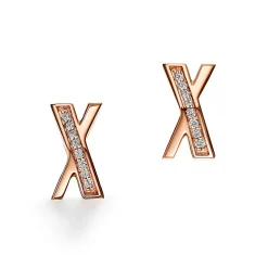 Tiffany & Co. Atlas® X Earrings in Rose Gold with Diamonds | ^ Earrings|Rose Gold Jewelry