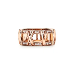 Tiffany & Co. Atlas® X Open Ring in Rose Gold with Diamonds, 8.8 mm Wide | ^ Rose Gold Jewelry|Diamond Jewelry