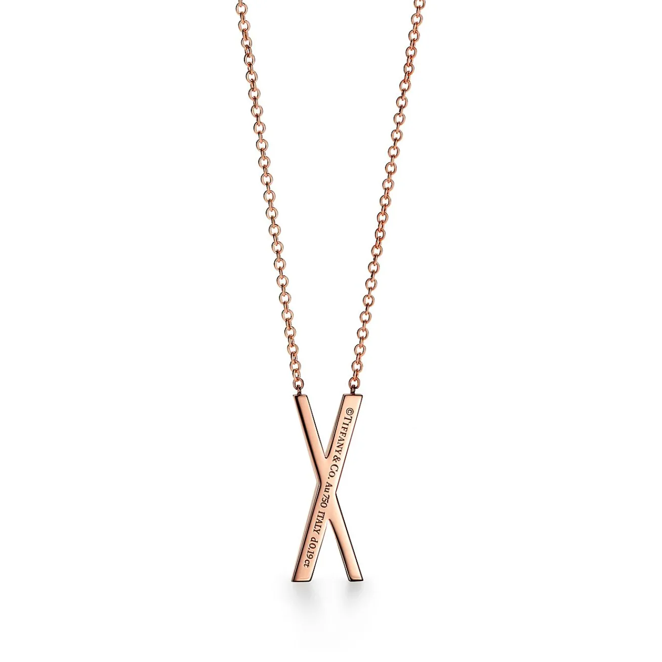 Tiffany & Co. Atlas® X Pendant in Rose Gold with Diamonds, Large | ^ Necklaces & Pendants|Men's Jewelry