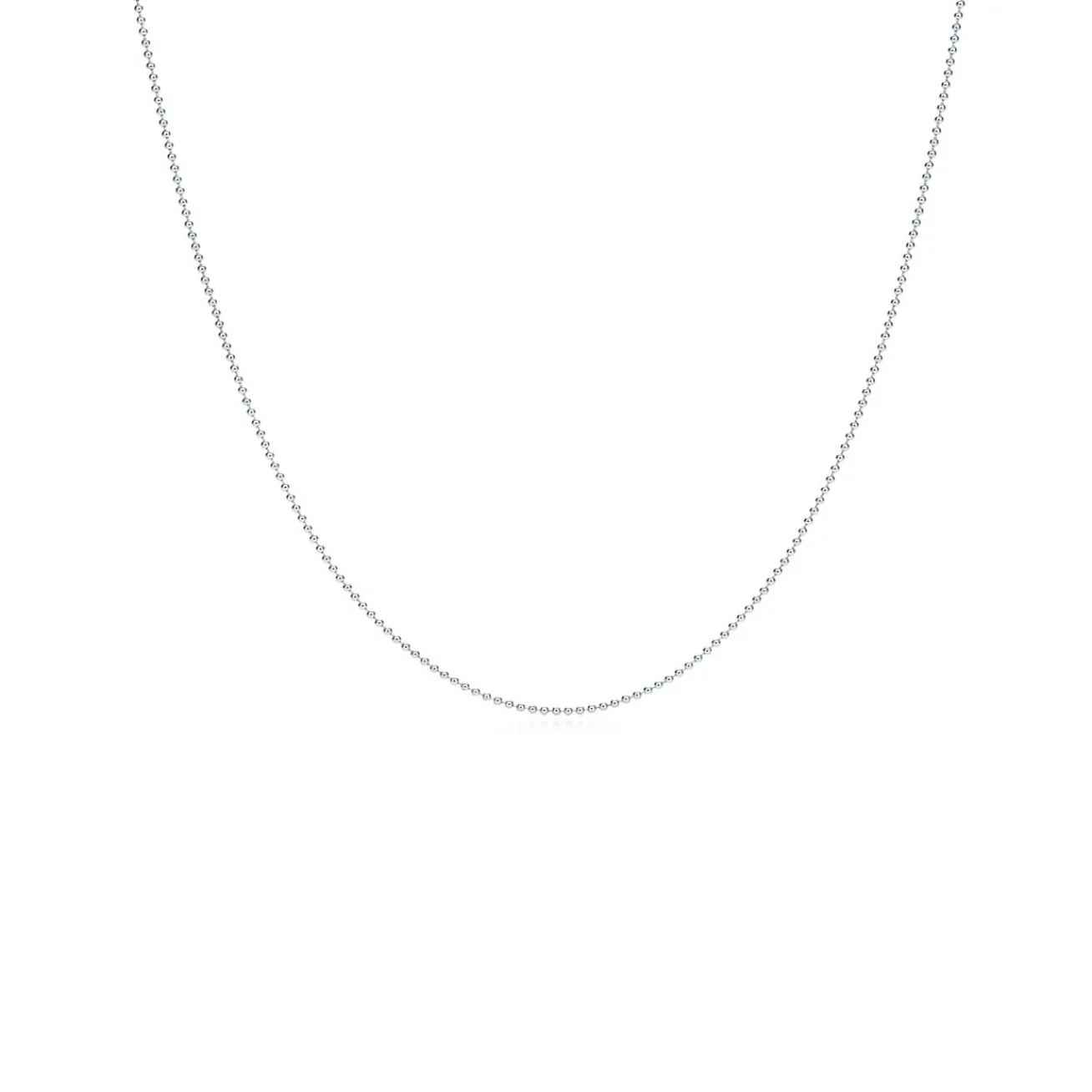 Tiffany & Co. Beaded chain in 18k white gold, 16" long. | ^ Necklaces & Pendants