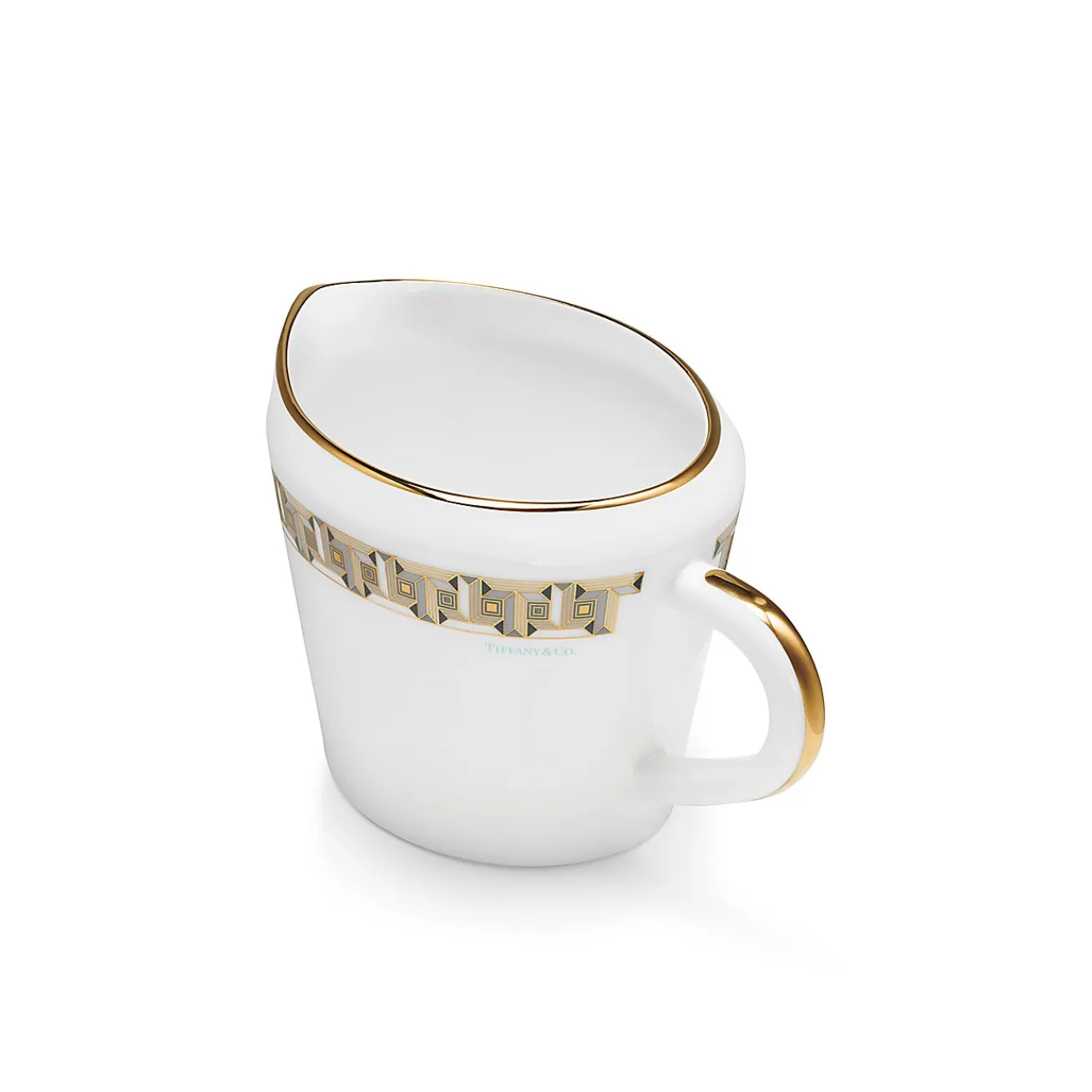 Tiffany & Co. Black Tiffany T True Creamer with a Hand-painted Gold Rim | ^ Tableware|Coffee & Tea