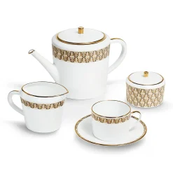 Tiffany & Co. Black Tiffany T True Creamer with a Hand-painted Gold Rim | ^ Tableware|Coffee & Tea