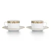 Tiffany & Co. Black Tiffany T True Cup and Saucer Set of Two, with Gold Rims | ^ Business Gifts|Tableware