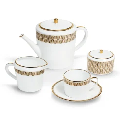 Tiffany & Co. Black Tiffany T True Cup and Saucer Set of Two, with Gold Rims | ^ Business Gifts|Tableware