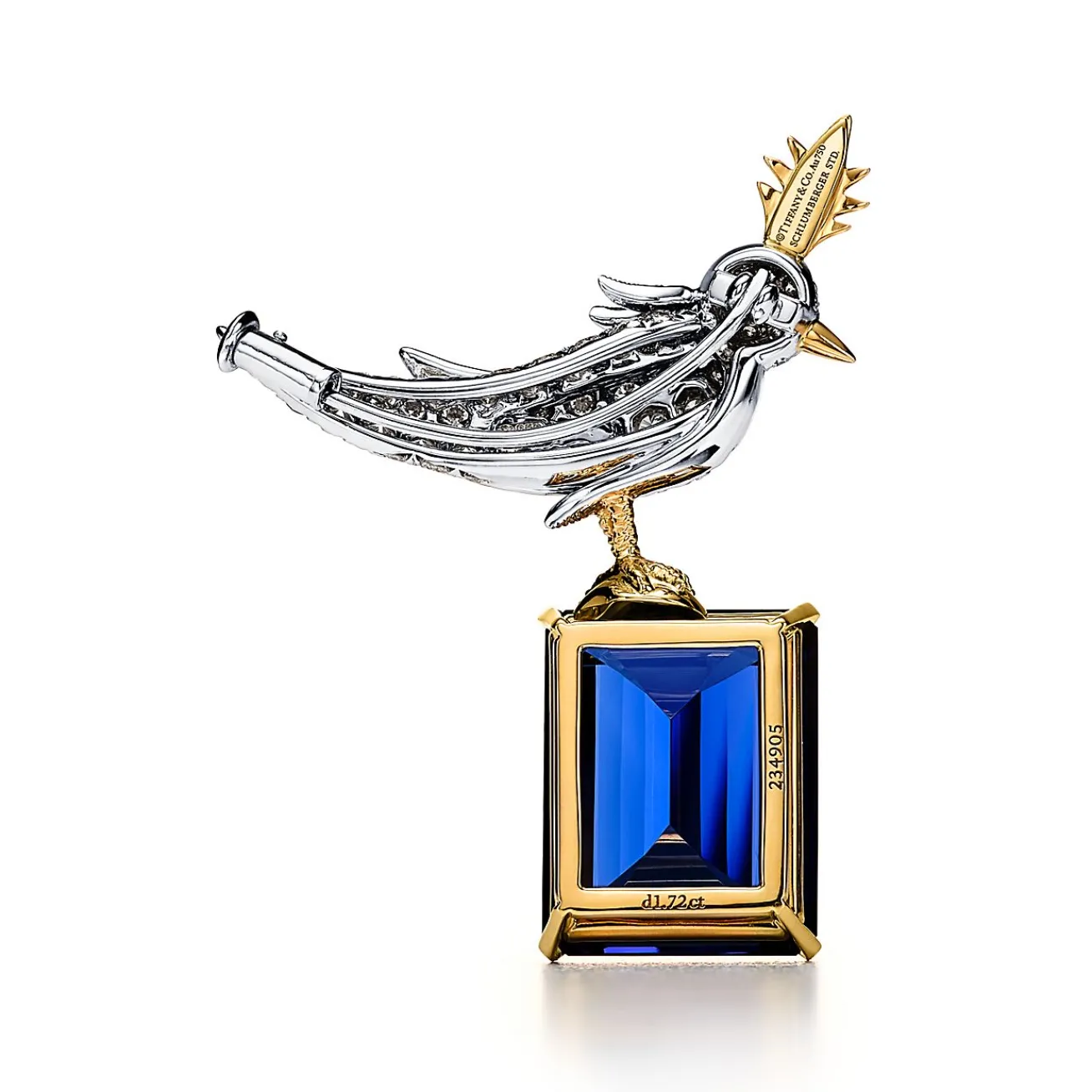 Tiffany & Co. Brooch in Gold and Platinum with a Tanzanite, Diamonds and a Pink Sapphire | ^ Brooches|Gold Jewelry