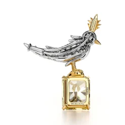 Tiffany & Co. Brooch in Platinum & Gold with a Fancy Intense Yellow Diamond and White Diamonds | ^ Brooches|Gold Jewelry