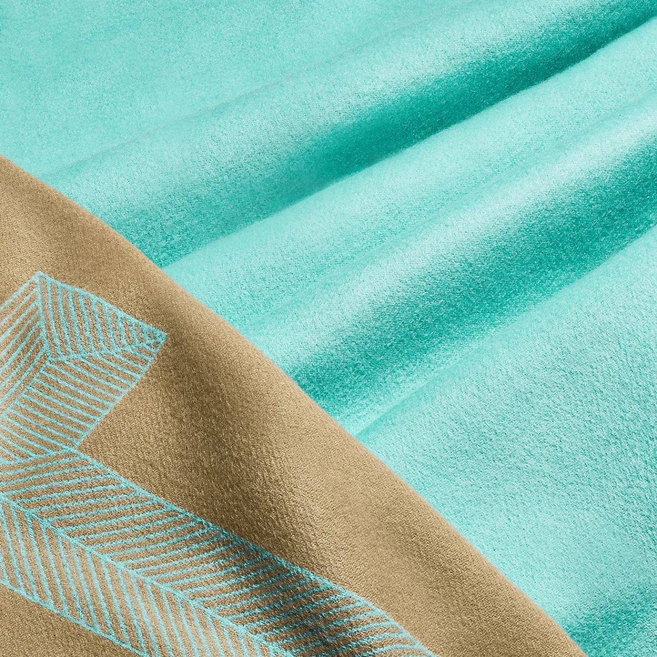 Tiffany & Co. Color Block Blanket in Tiffany Blue® and Camel Brown Cashmere and Wool | ^ Him|Gifts for Him