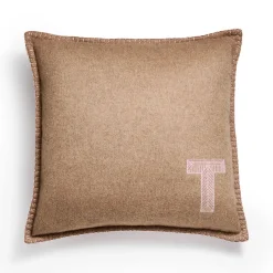 Tiffany & Co. Color Block Cushion in Beige and Morganite Pink Cashmere and Wool | ^ The Home|Housewarming Gifts