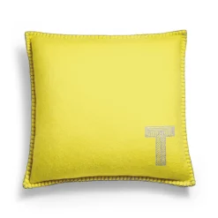 Tiffany & Co. Color Block Cushion in Citrine Yellow and Gray Cashmere and Wool | ^ The Home|Housewarming Gifts
