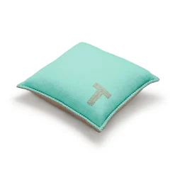Tiffany & Co. Color Block Cushion in Tiffany Blue® and Camel Brown Cashmere and Wool | ^ The Home|Housewarming Gifts