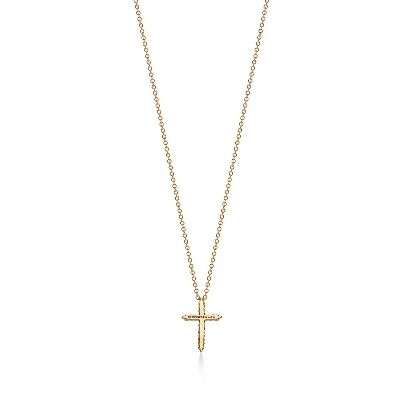 Tiffany & Co. Cross pendant in 18k gold with diamonds, mini. | ^ Necklaces & Pendants|Gold Jewelry