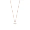 Tiffany & Co. Cross pendant in 18k rose gold with diamonds, mini. | ^ Necklaces & Pendants|Rose Gold Jewelry