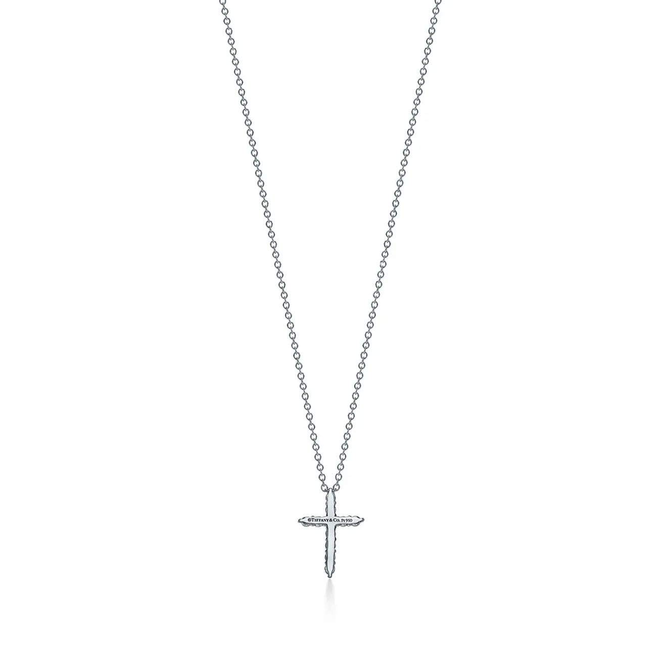 Tiffany & Co. Cross pendant in platinum with diamonds, mini. | ^ Necklaces & Pendants|Platinum Jewelry