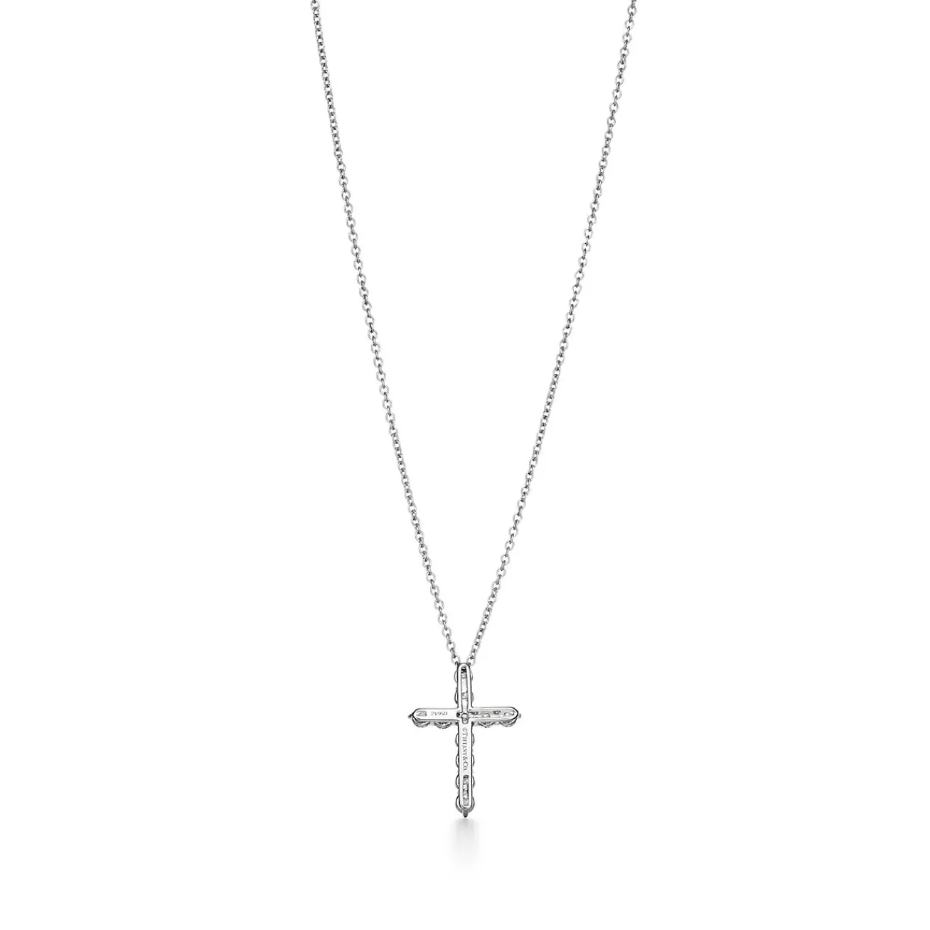 Tiffany & Co. Cross pendant in platinum with diamonds, small. | ^ Necklaces & Pendants|Platinum Jewelry