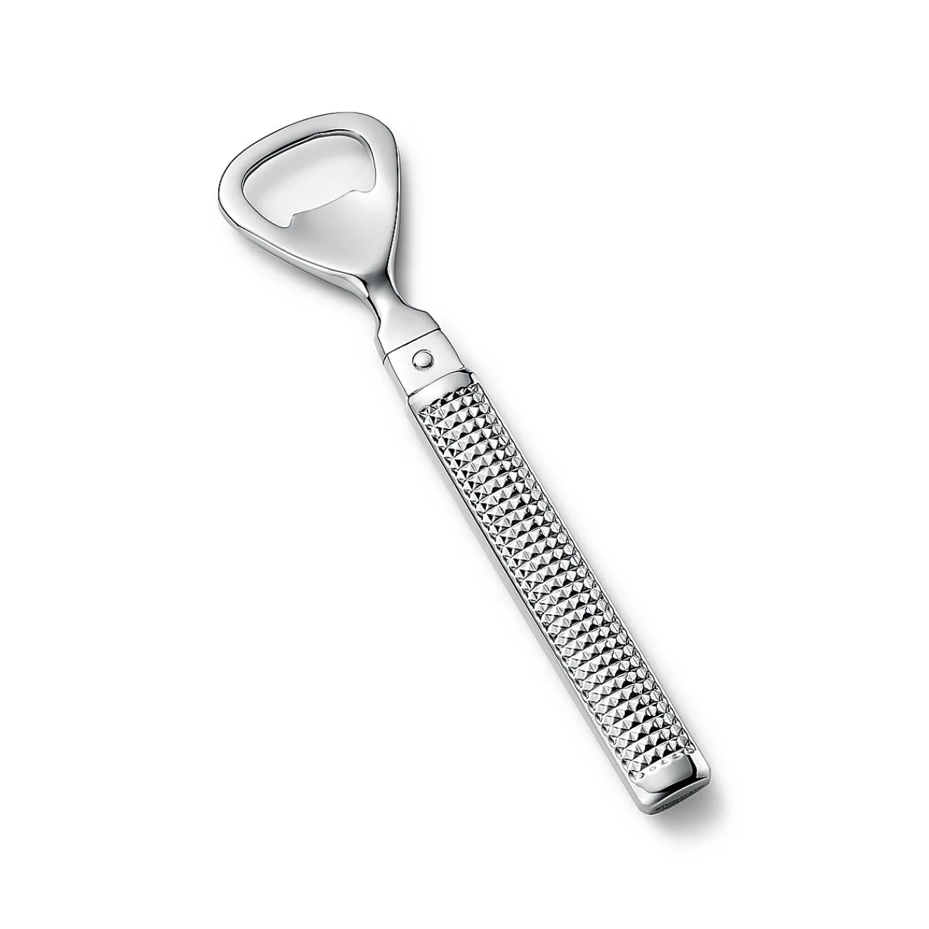 Tiffany & Co. Diamond Point bottle opener in sterling silver and stainless steel. | ^ The Couple|Wedding Gifts