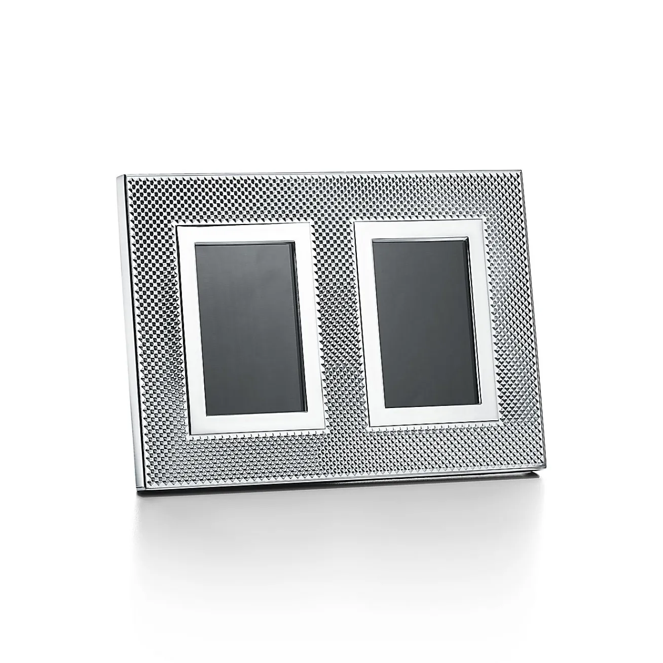 Tiffany & Co. Diamond Point dual rectangular frame in sterling silver. | ^ The Home|Housewarming Gifts