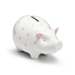 Tiffany & Co. Dot piggy bank in earthenware with pink accents. | ^ Baby|Baby