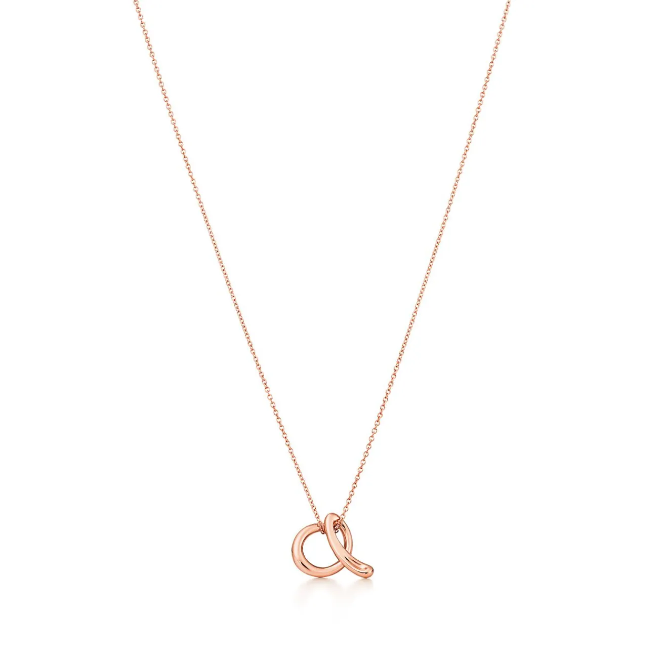 Tiffany & Co. Elsa Peretti® Alphabet Letter A Pendant in Rose Gold, Mini | ^ Necklaces & Pendants|Rose Gold Jewelry