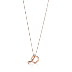 Tiffany & Co. Elsa Peretti® Alphabet pendant in 18k rose gold. Letters A-Z available. | ^ Necklaces & Pendants|Rose Gold Jewelry