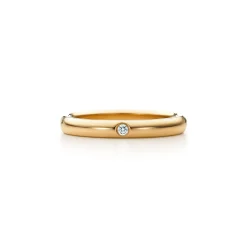 Tiffany & Co. Elsa Peretti® band ring with a diamond in 18k gold. | ^Women Rings|Stacking Rings