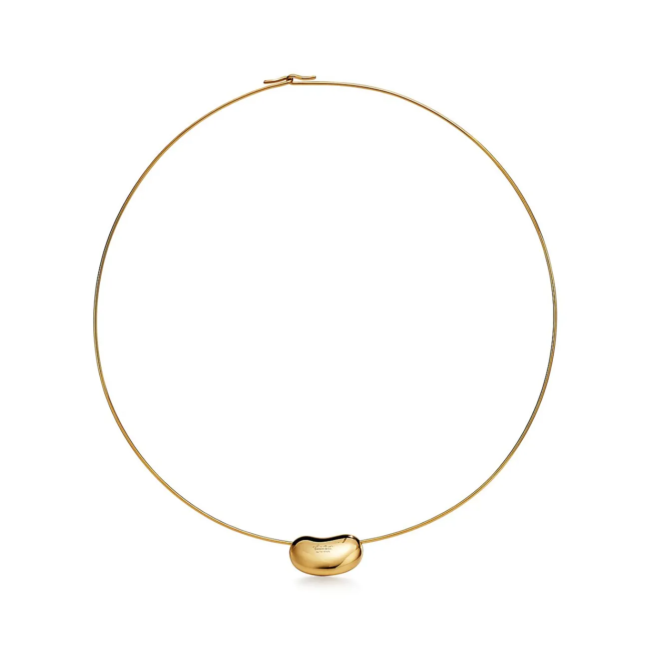 Tiffany & Co. Elsa Peretti® Bean® design Wire Necklace in Yellow Gold, 20 mm | ^ Necklaces & Pendants|Gold Jewelry