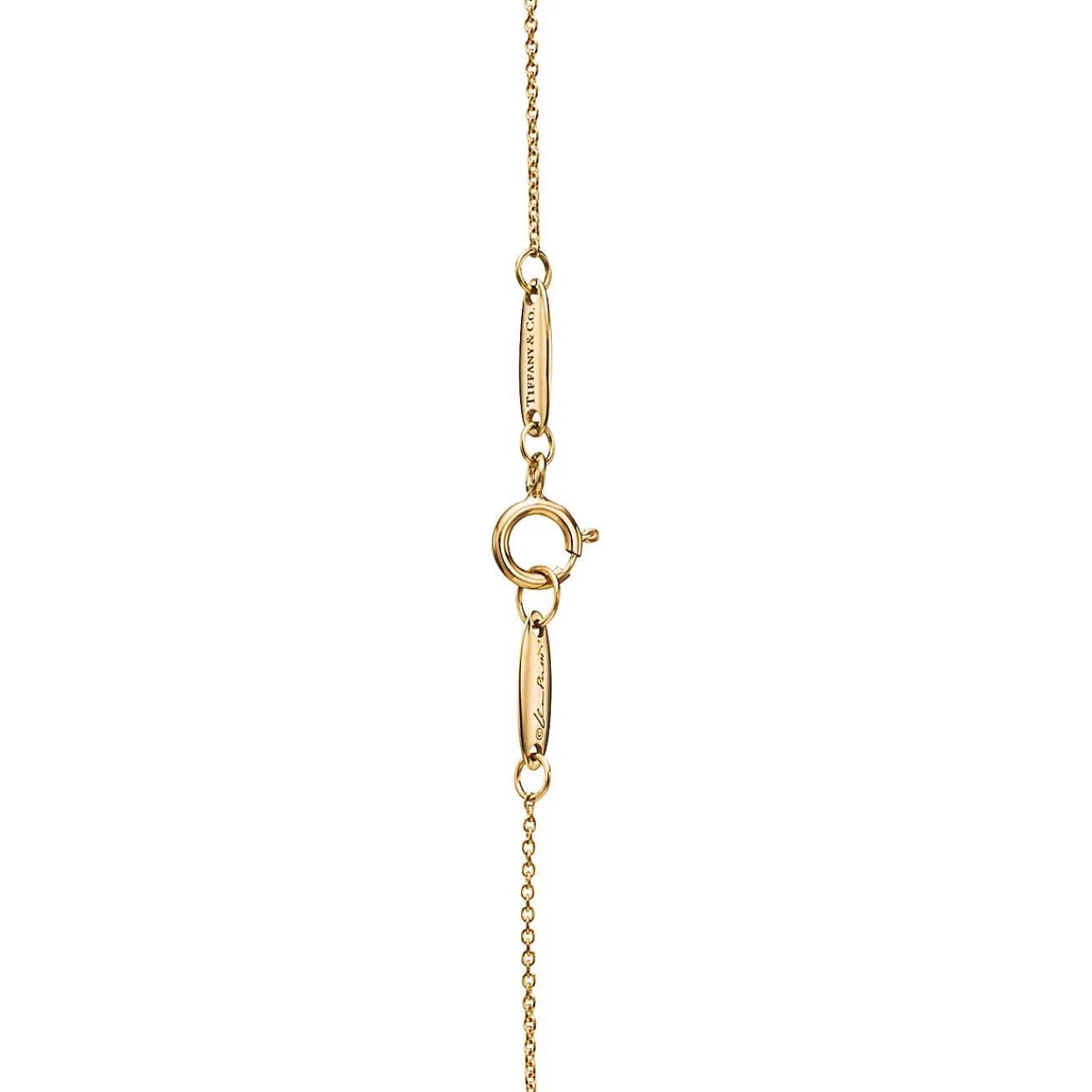 Tiffany & Co. Elsa Peretti® Bean® design Pendant in Yellow Gold with Green Jade, 9 mm | ^ Necklaces & Pendants|Gold Jewelry