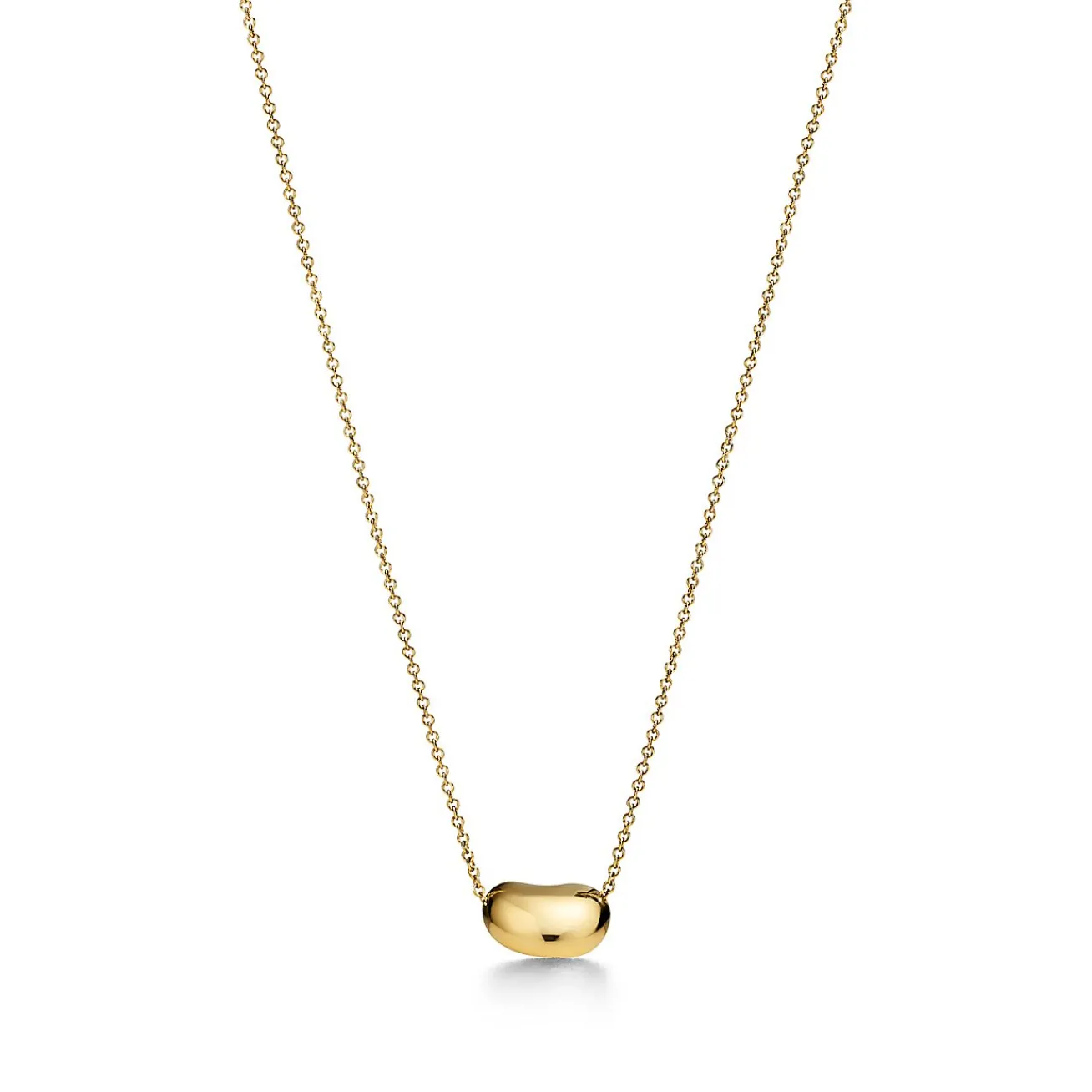 Tiffany & Co. Elsa Peretti® Bean® design Pendant in Yellow Gold with Pavé Diamonds, 12 mm | ^ Necklaces & Pendants|Gold Jewelry