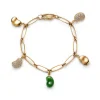 Tiffany & Co. Elsa Peretti® Bean® design Bracelet in Yellow Gold with Diamonds and Green Jade | ^ Bracelets|Gold Jewelry