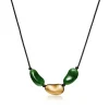 Tiffany & Co. Elsa Peretti® Bean® design Necklace in Yellow Gold with Green Jade, 29 x 50 mm | ^ Necklaces & Pendants|Gold Jewelry
