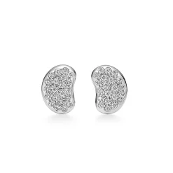 Tiffany & Co. Elsa Peretti® Bean® design Earrings in Platinum with Diamonds, 9 mm | ^ Earrings|Platinum Jewelry