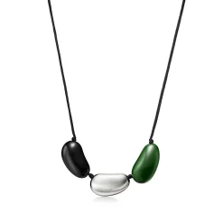 Tiffany & Co. Elsa Peretti® Bean® design Necklace in Silver and Lacquer over Japanese Hardwood | ^ Necklaces & Pendants|New Jewelry