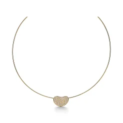 Tiffany & Co. Elsa Peretti® Bean® design Wire Necklace in Gold with Pavé Diamonds, 20 mm | ^ Necklaces & Pendants|Gold Jewelry