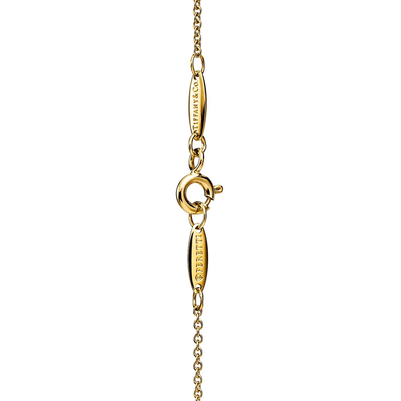 Tiffany & Co. Elsa Peretti® Bean® design Pendant in Yellow Gold with Green Jade, 18 mm | ^ Necklaces & Pendants|Gold Jewelry