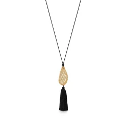 Tiffany & Co. Elsa Peretti® Bean® design Necklace of Rock Crystal with Yellow Gold | ^ Necklaces & Pendants|Gold Jewelry