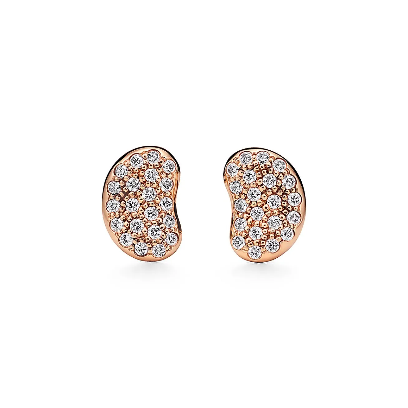 Tiffany & Co. Elsa Peretti® Bean® design Earrings in Rose Gold with Diamonds, 9 mm | ^ Earrings|Rose Gold Jewelry
