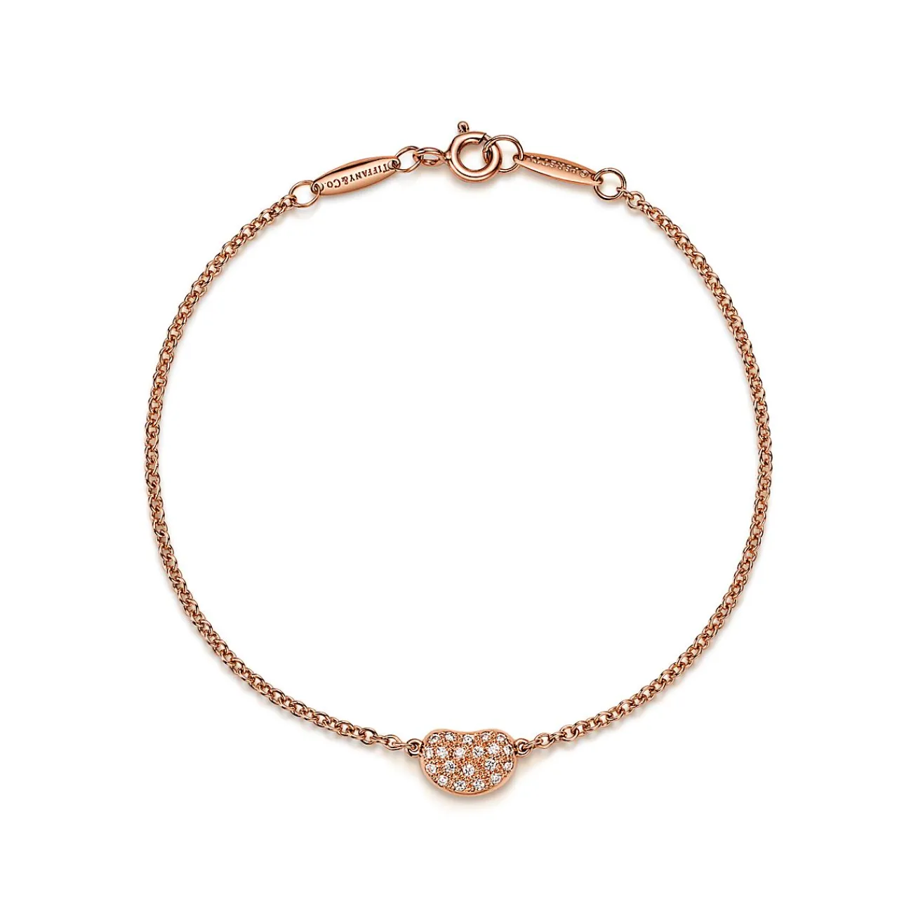 Tiffany & Co. Elsa Peretti® Bean® design Bracelet in Rose Gold with Diamonds | ^ Bracelets|New Jewelry