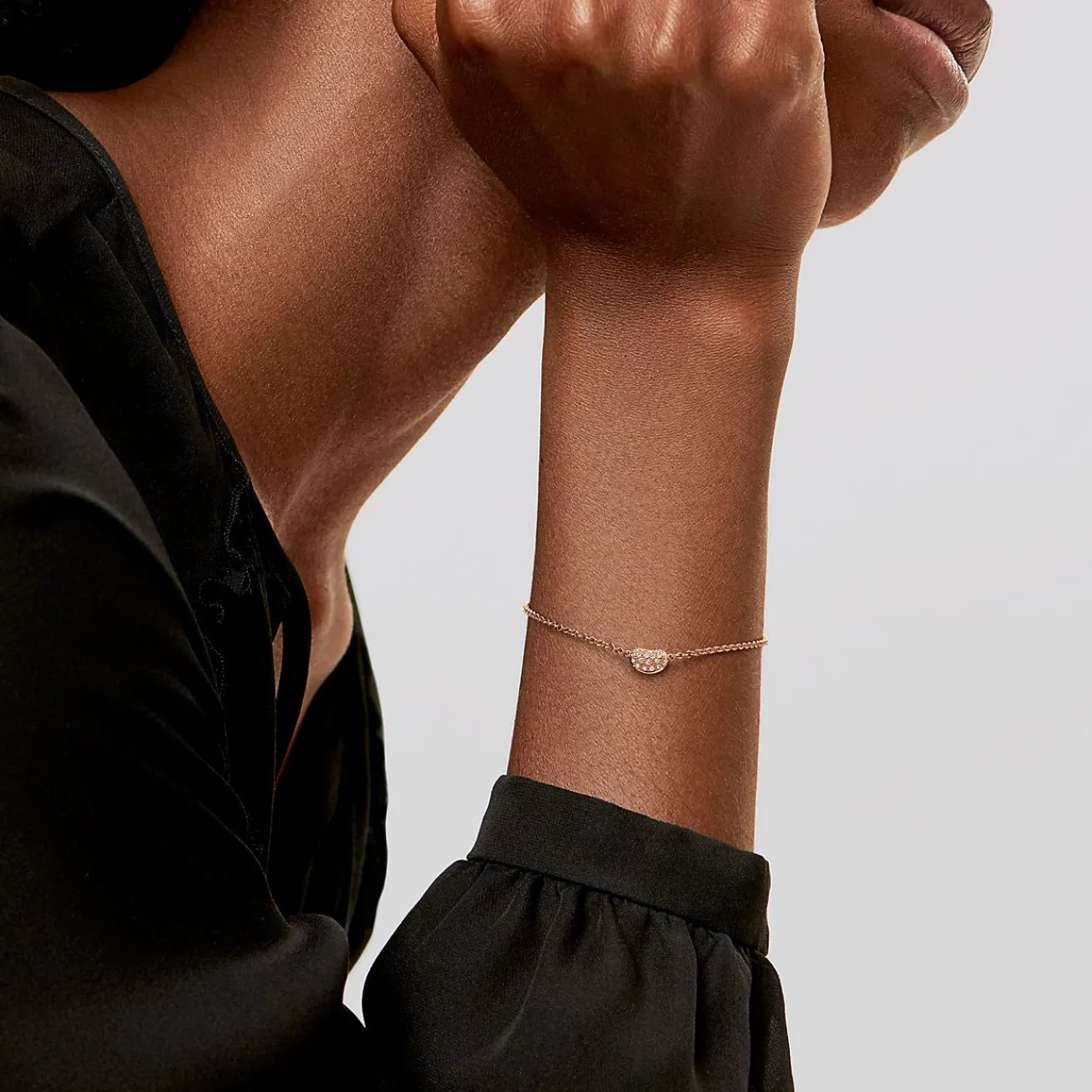 Tiffany & Co. Elsa Peretti® Bean® design Bracelet in Rose Gold with Diamonds | ^ Bracelets|New Jewelry
