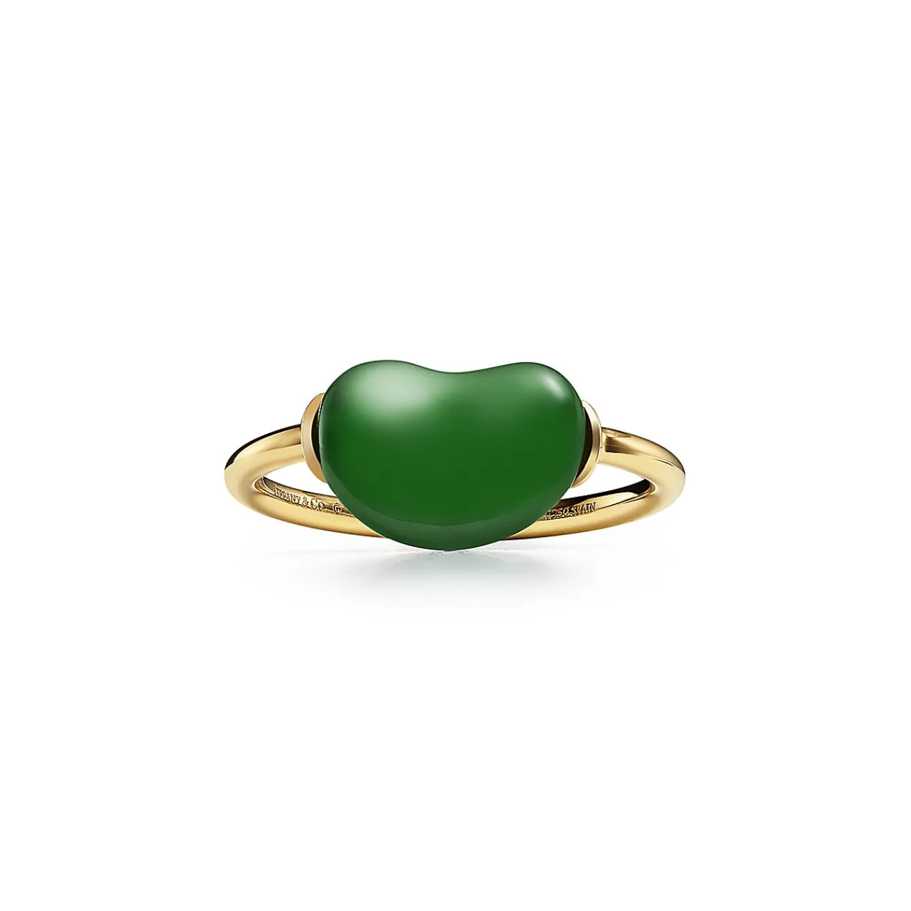 Tiffany & Co. Elsa Peretti® Bean® design Ring in Yellow Gold with Green Jade, 12 mm | ^ Rings|New Jewelry