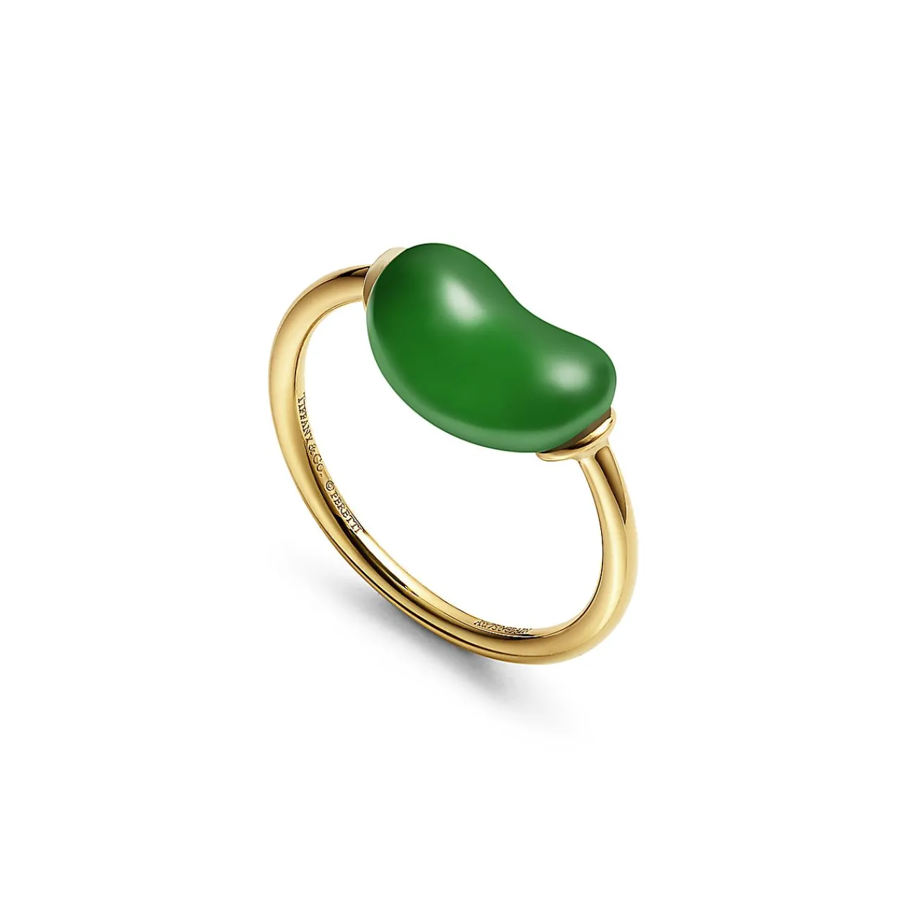Tiffany & Co. Elsa Peretti® Bean® design Ring in Yellow Gold with Green Jade, 12 mm | ^ Rings|New Jewelry