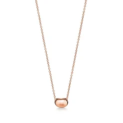 Tiffany & Co. Elsa Peretti® Bean® design Pendant in Rose Gold with Pavé Diamonds, 6.5 mm | ^ Necklaces & Pendants|Rose Gold Jewelry