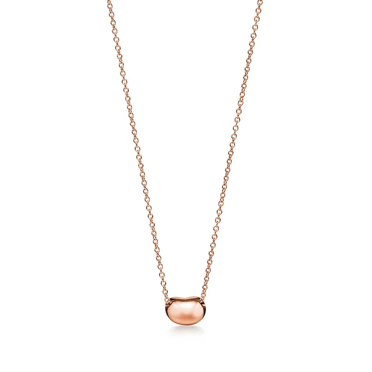 Tiffany & Co. Elsa Peretti® Bean® design Pendant in Rose Gold with Pavé Diamonds, 6.5 mm | ^ Necklaces & Pendants|Rose Gold Jewelry
