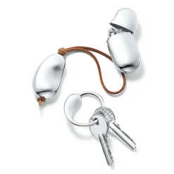 Tiffany & Co. Elsa Peretti® Bean® key ring in sterling silver with leather. | ^ Key Rings|Accessories