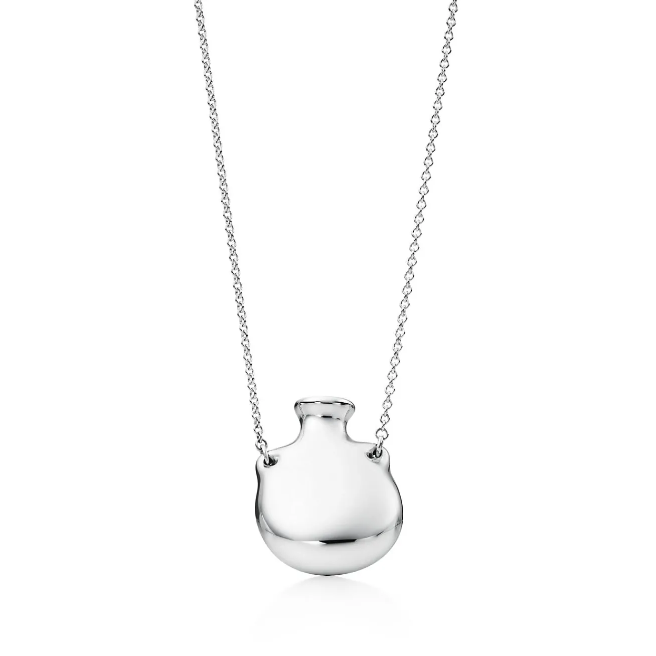 Tiffany & Co. Elsa Peretti® Bottle open bottle pendant in sterling silver, small. | ^ Necklaces & Pendants|Sterling Silver Jewelry