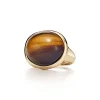 Tiffany & Co. Elsa Peretti® Cabochon ring in 18k gold and tiger's eye, mini. | ^ Rings|Gold Jewelry