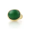 Tiffany & Co. Elsa Peretti® Cabochon ring in 18k gold with green jade, 15 mm wide. | ^ Rings|Gold Jewelry